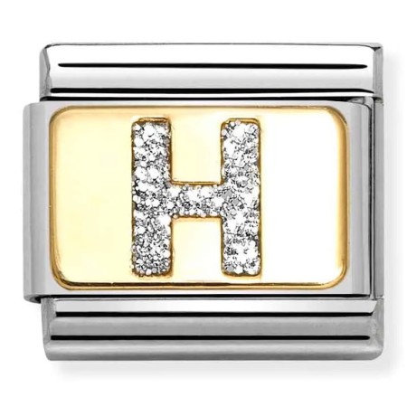 Nomination Element Link 18K Litera "H" z brokatem Gold