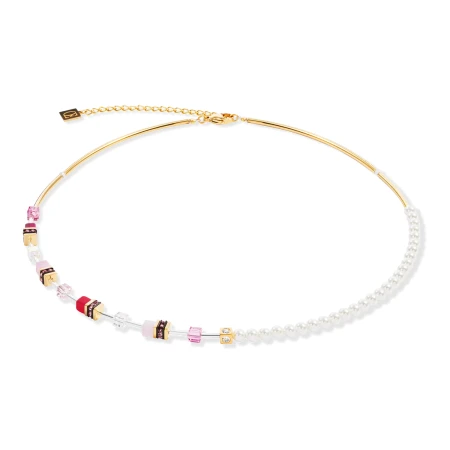 Naszyjnik Coeur de Lion Mini Fusion Pearls różowy/złoty