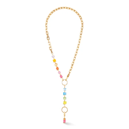 Naszyjnik Coeur de Lion Cube Fusion tęczowy/złoty