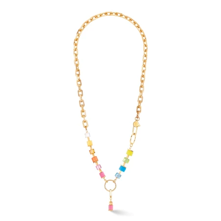 Naszyjnik Coeur de Lion Cube Fusion tęczowy/złoty