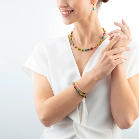 Bransoletka Coeur de Lion Boho Sunset Cube multikolor/złota