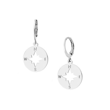 Kolczyki Manoki róża wiatrów srebrne KA162