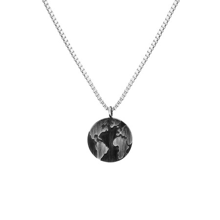 Naszyjnik męski Manoki z medalionem ziemi WA815B