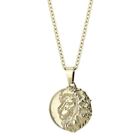 Naszyjnik męski z medalionem lwa Manoki WA840G