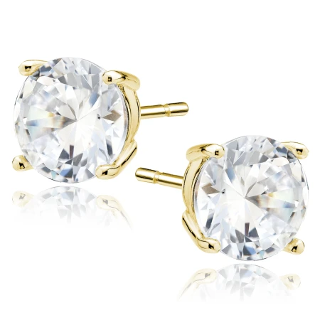 Kolczyki srebro 925 cyrkonie 8mm złote