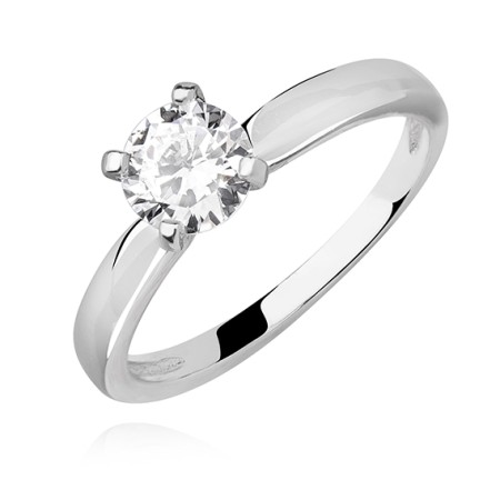 Pierścionek srebro 925 z małą białą cyrkonią srebrny