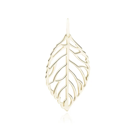 Zawieszka srebro 925 liść złota