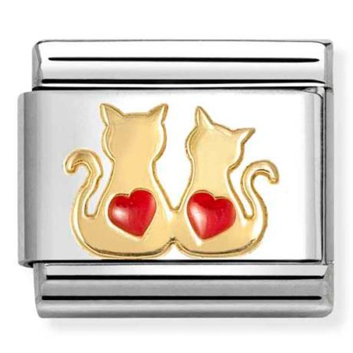 Przejdź do produktu Nomination Element 18K Koty z czerwonymi sercami Gold