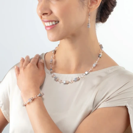 Bransoletka Coeur de Lion GeoCUBE® Iconic Precious szary/rosegold