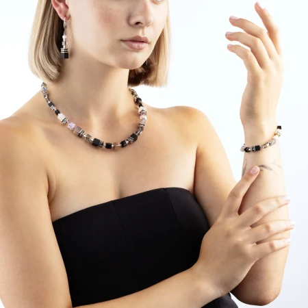 Bransoletka Coeur de Lion GeoCUBE® Precious Statement czarna/srebrna