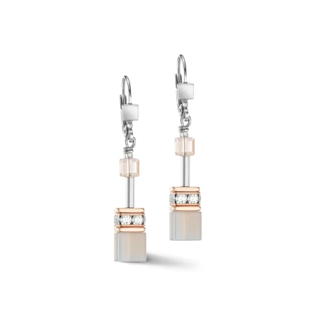 Kolczyki Coeur de Lion GeoCUBE® Iconic Precious szare/rosegold