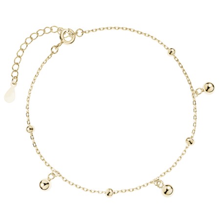 Bransoletka srebro 925 z kulkami złota