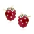Kolczyki srebro 925 emaliowane truskawki złote