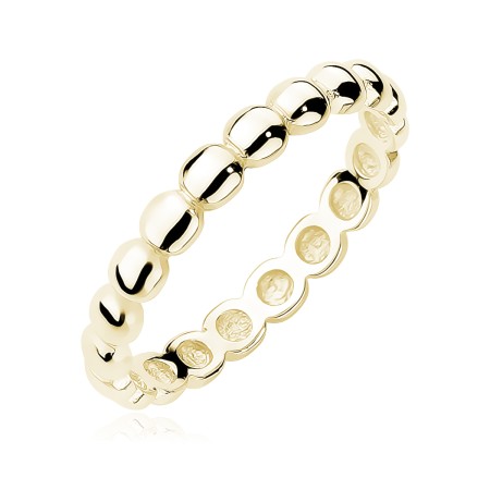 Pierścionek srebro 925 kulki złoty