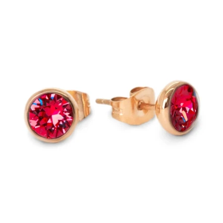 Kolczyki Melano FE35 rosegold Ruby Red