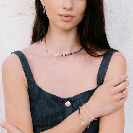 Bransoletka Coeur de Lion Princess Fusion Pearls lapis lazuli