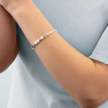 Bransoletka Coeur de Lion Cosmic Pearls pastelowa/srebrna