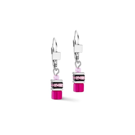 Kolczyki Coeur de Lion Iconic Lite magenta/srebrny