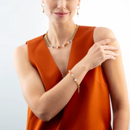 Kolczyki Coeur de Lion Fusion Summer pomarańcz/złote