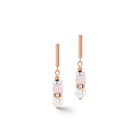 Kolczyki Coeur de Lion Precious Fusion Offset różowe/rosegold