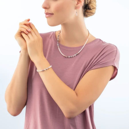 Kolczyki Coeur de Lion Precious Fusion Offset różowe/rosegold