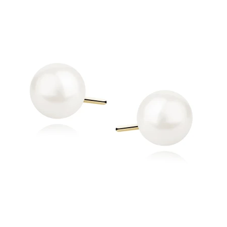 Kolczyki białe perełki 4 mm srebro 925 złote