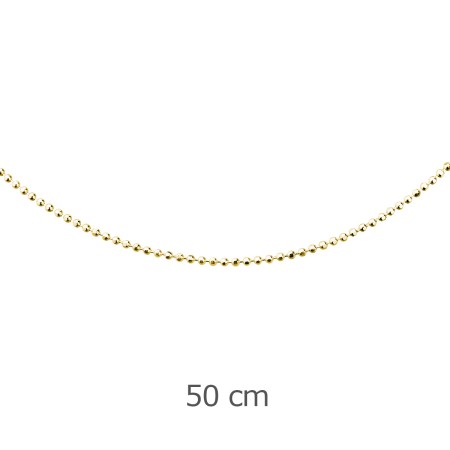Łańcuszek srebro 925 50 cm kulki złoty