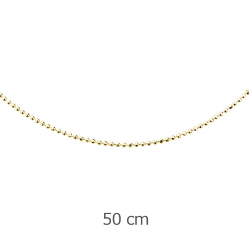 Przejdź do produktu Łańcuszek srebro 925 50 cm kulki złoty