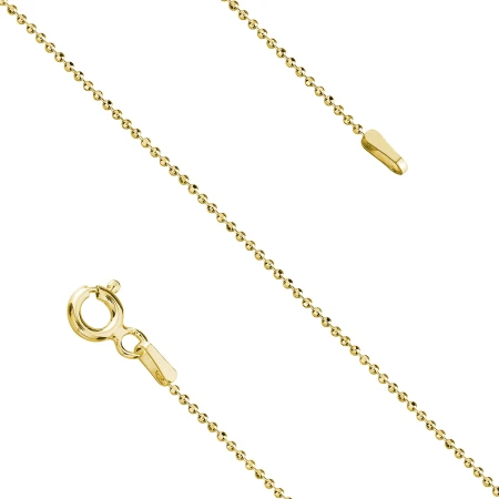 Łańcuszek srebro 925 50 cm kulki złoty