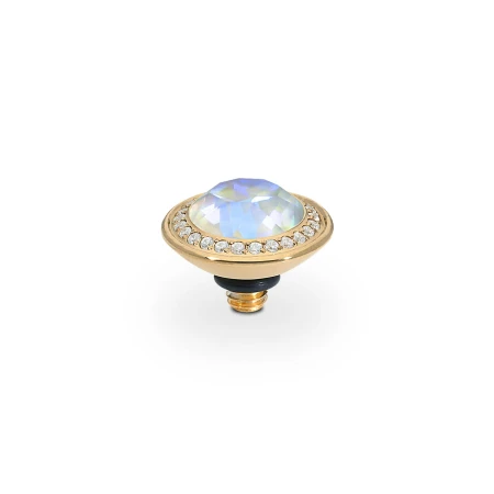 Oczko QUDO Tondo Deluxe Crystal Serene Gray Delite złote 9 mm