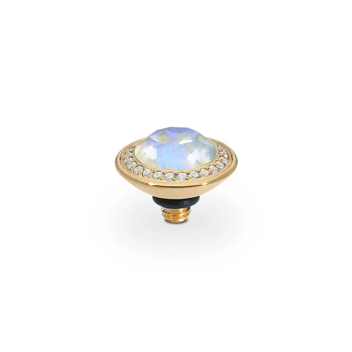 Przejdź do produktu Oczko QUDO Tondo Deluxe Crystal Serene Gray Delite złote 9 mm