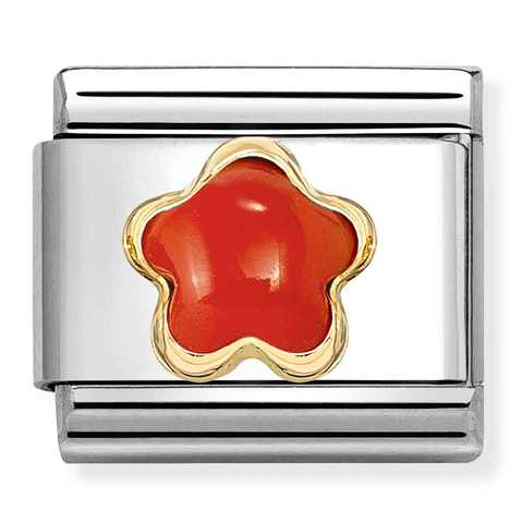 Przejdź do produktu Nomination Element Link 18K Kwiatek z czerwonego koralu Gold