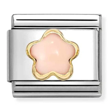 Nomination Element Link 18K Kwiatek z różowego koralu Gold