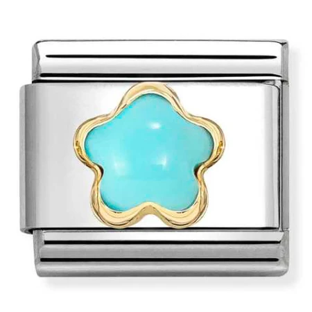 Nomination Element Link 18K Kwiatek z turkusu Gold