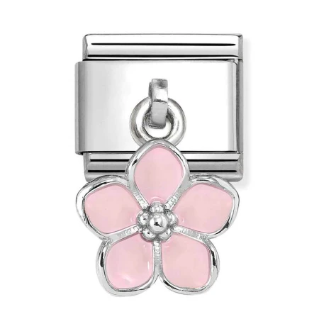 Nomination Element Charms Różowy kwiatek Silver 925