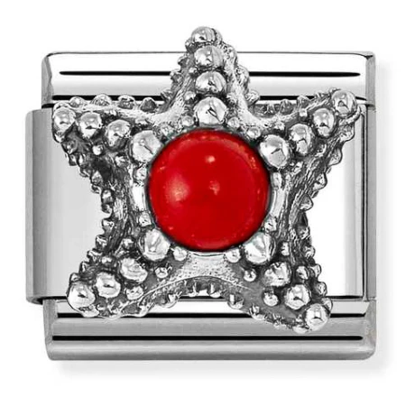 Nomination Element Rozgwiazda z czerwonym opalem Silver 925