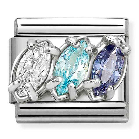 Przejdź do produktu Nomination Element Potrójne cyrkonie łezki biało-niebieskie Silver 925