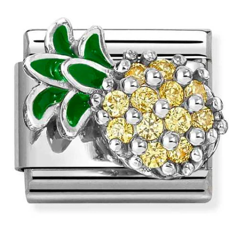 Nomination Element Ananas z żółtymi z cyrkoniami Silver 925