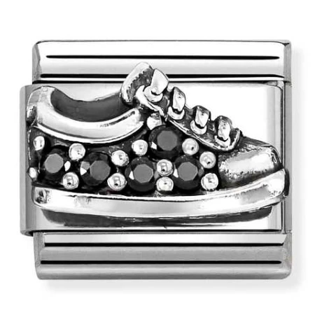 Nomination Element But z czarnymi cyrkoniami Silver 925