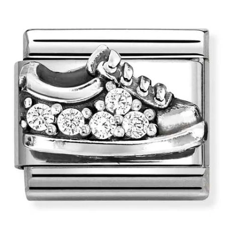 Nomination Element But z białymi cyrkoniami Silver 925