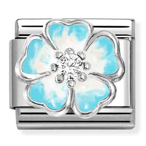 Przejdź do produktu Nomination Element Niebieski pastelowy kwiatek Silver 925