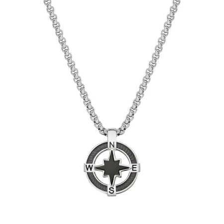 Naszyjnik męski Nomination Manvision róża wiatrów srebrny