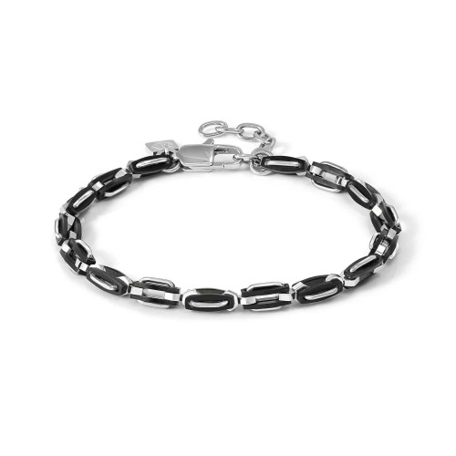 Przejdź do produktu Bransoletka męska Nomination Manvision srebro-czarna