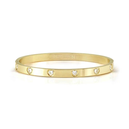 Bransoletka Nomination Pretty Bangles Satinshine białe cyrkonie serca złota rozmiar M