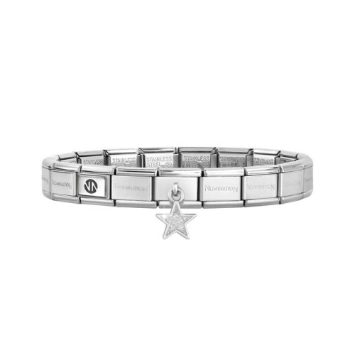 Przejdź do produktu Bransoletka na Święta Composable Gwiazda z brokatem NOMINATION srebrna 190