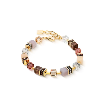 Bransoletka Coeur de Lion GeoCUBE® Precious Statement brązowa/złota