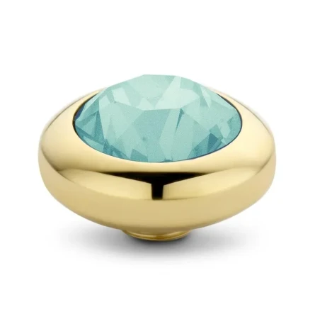 Oczko Melano Vivid Turquoise złote 7mm