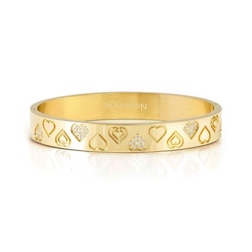 Przejdź do produktu Bransoletka Nomination Pretty Bangles Serca złota szeroka 