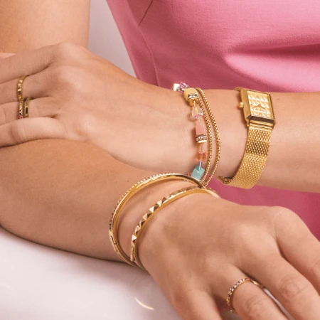 Bransoletka Coeur de Lion GeoCUBE® Iconic pastelowa/złota