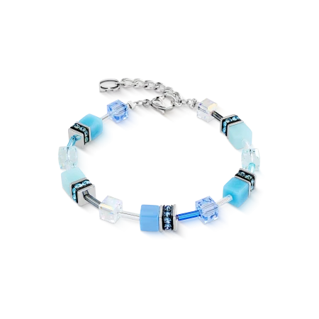 Bransoletka Coeur de Lion GeoCUBE® Iconic błekitna/srebrna